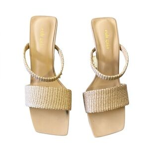 Cult Gaia Tan Woven Women's Sandals Size 40 (fits US 9)